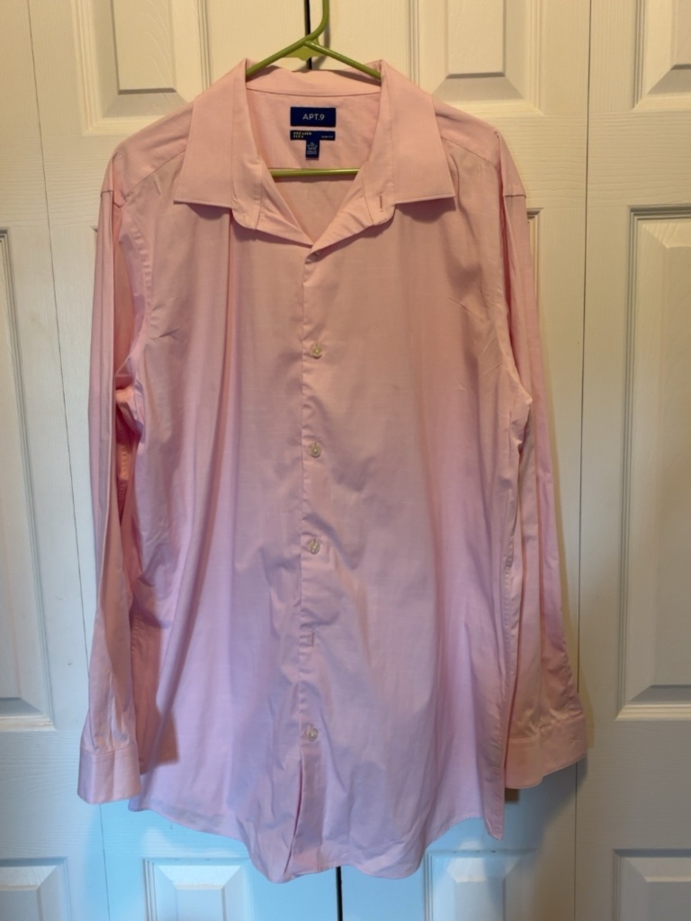 APT. 9 Men’s XL Slim Fit Pink Premier Flex Dress Shirt 17–17.5 34/35
